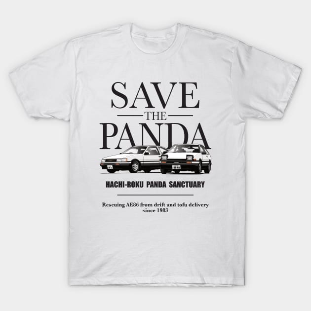 Save the Panda AE86 T-Shirt by 8800ag